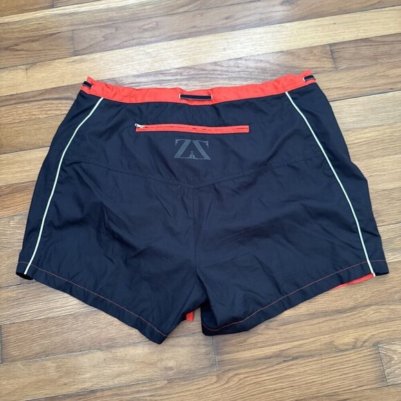 Zegna Sport Men's Swim Trunks Shorts Orange Black Fold Away Concep Size L - Picture 5 of 9